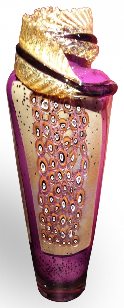Purple Vessel w/ Feathers
