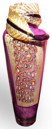 Purple Vessel w/ Feathers